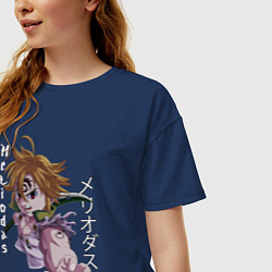 Футболка оверсайз женская Мелиодас, цвет: тёмно-синий — фото 2