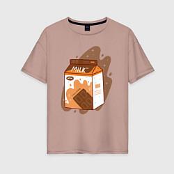Женская футболка оверсайз Коробка шоколадного молока