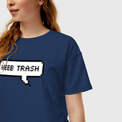 Футболка оверсайз женская Weeb trash, цвет: тёмно-синий — фото 2