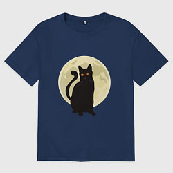 Женская футболка оверсайз Moon Cat