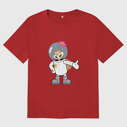 Футболка оверсайз женская Сэнди, цвет: красный