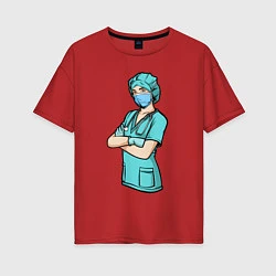 Женская футболка оверсайз Медсестра Медработник Z