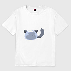 Футболка оверсайз женская Римуру-волк, цвет: белый