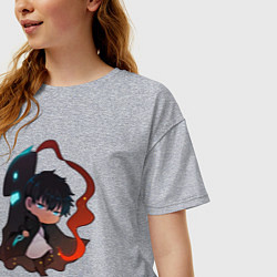 Футболка оверсайз женская Igris and Jin-Woo, цвет: меланж — фото 2