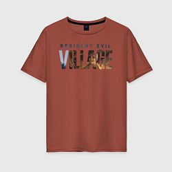 Футболка оверсайз женская Resident Evil 8 Village Logo, цвет: кирпичный