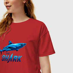 Футболка оверсайз женская Акула The Shark, цвет: красный — фото 2