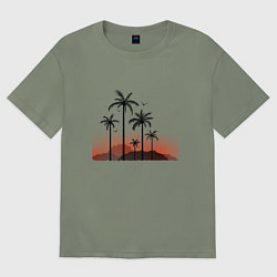 Женская футболка оверсайз Palm tree
