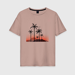 Женская футболка оверсайз Palm tree