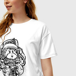 Футболка оверсайз женская Хомяк космонавт, цвет: белый — фото 2
