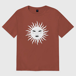 Футболка оверсайз женская Солнце таро, цвет: кирпичный