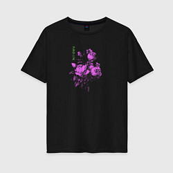 Женская футболка оверсайз Purple flowers
