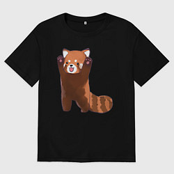 Женская футболка оверсайз Нападение милой панды