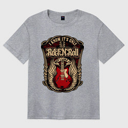 Женская футболка оверсайз Гитара и крылья РОК