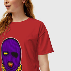 Футболка оверсайз женская DaBaby Purple Mask, цвет: красный — фото 2