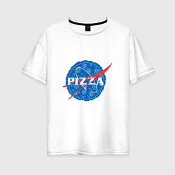 Футболка оверсайз женская NASA Pizza, цвет: белый