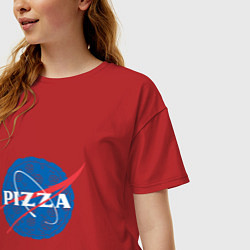Футболка оверсайз женская NASA Pizza, цвет: красный — фото 2