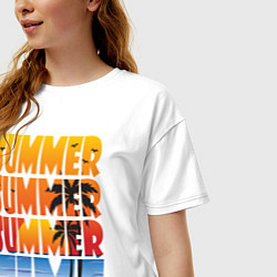 Футболка оверсайз женская SUMMER TIME, цвет: белый — фото 2
