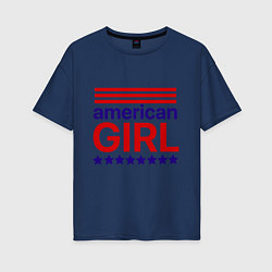 Футболка оверсайз женская American girl, цвет: тёмно-синий