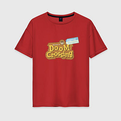 Футболка оверсайз женская Doom crossing, цвет: красный