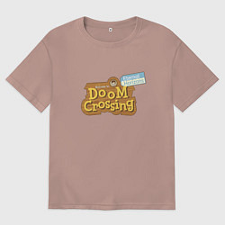 Женская футболка оверсайз Doom crossing