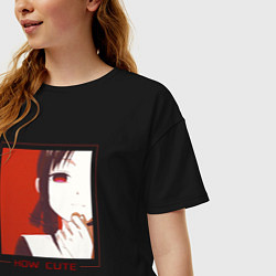 Футболка оверсайз женская Kaguya How Cute, цвет: черный — фото 2