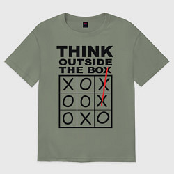 Футболка оверсайз женская THINK OUTSIDE THE BOX, цвет: авокадо