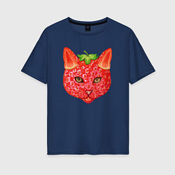 Женская футболка оверсайз Ягодная кошка