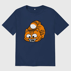 Футболка оверсайз женская Gamer cat, цвет: тёмно-синий
