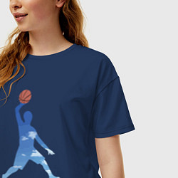 Футболка оверсайз женская Sky Basketball, цвет: тёмно-синий — фото 2