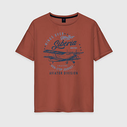 Женская футболка оверсайз Крылья над Сибирью