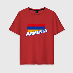 Футболка оверсайз женская Armenia Flag, цвет: красный