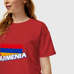 Футболка оверсайз женская Armenia Flag, цвет: красный — фото 2