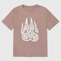 Женская футболка оверсайз Символ Велеса Медвежья лапа