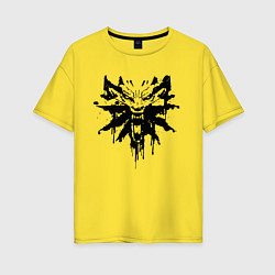 Футболка оверсайз женская The Witcher подтеки лого, цвет: желтый