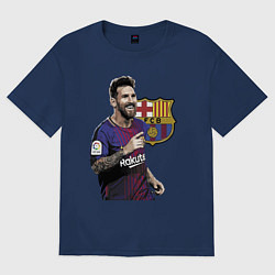 Футболка оверсайз женская Lionel Messi Barcelona Argentina, цвет: тёмно-синий