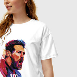 Футболка оверсайз женская Lionel Messi Barcelona Argentina Football, цвет: белый — фото 2