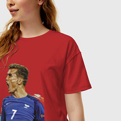 Футболка оверсайз женская Antoine Griezmann, цвет: красный — фото 2
