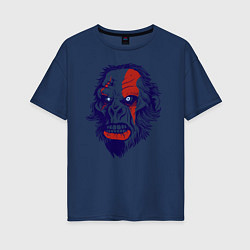 Футболка оверсайз женская Monkey Kratos, цвет: тёмно-синий