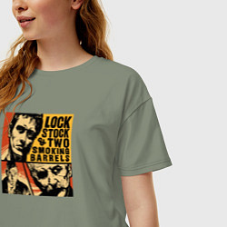 Футболка оверсайз женская Карты, деньги, два ствола Фильм Гая Ричи, цвет: авокадо — фото 2
