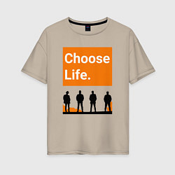 Футболка оверсайз женская Choose Life, цвет: миндальный