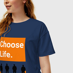 Футболка оверсайз женская Choose Life, цвет: тёмно-синий — фото 2