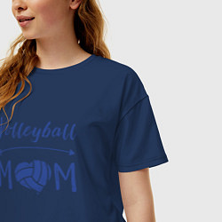 Футболка оверсайз женская Мама Волейбола, цвет: тёмно-синий — фото 2