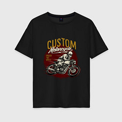 Женская футболка оверсайз Ретро мотоцикл