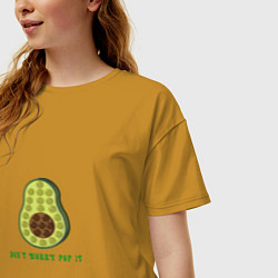 Футболка оверсайз женская Dont worry Pop it, цвет: горчичный — фото 2