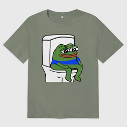 Футболка оверсайз женская Лягушонок пепе, цвет: авокадо