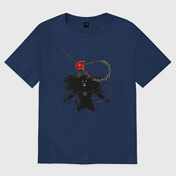 Футболка оверсайз женская Yami: a moment of freedom, цвет: тёмно-синий