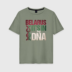 Женская футболка оверсайз ДНК - Беларусь