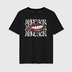 Футболка оверсайз женская Maneskin Lips, цвет: черный