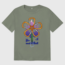 Женская футболка оверсайз Flower carabiners