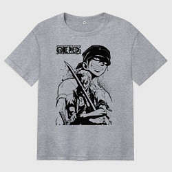 Футболка оверсайз женская Ророноа Зоро One Piece, цвет: меланж